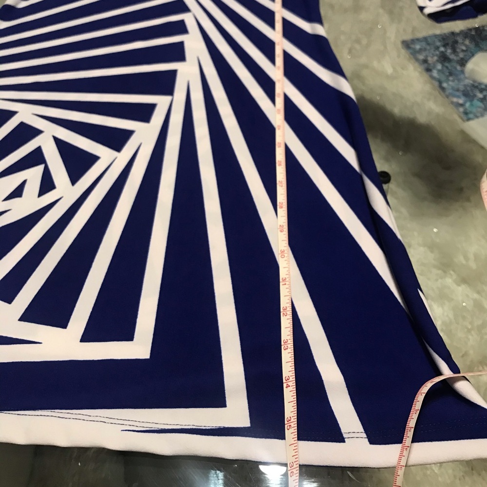 Lavanya Abstract Blue & White Dress: M - Picture 3 of 4